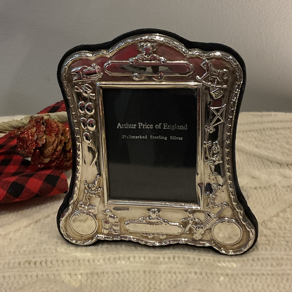 Sterling Silver Photo Frame Baby or Kids Vintage 1990s Arthur Price of England